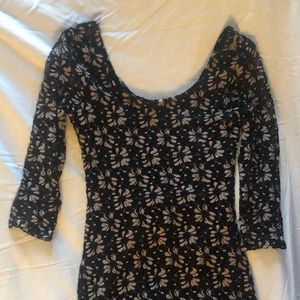 Black Floral Midi Dress